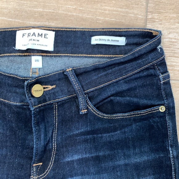 Frame Denim Jeans Le Skinny de Jeanne Dark Blue Wash Size 25 - Picture 2 of 5